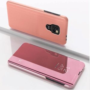 For Motorola G9 Play Plated Mirror Horizontal Flip Leather Case with Holder(Rose Gold) (OEM)