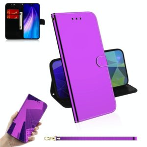 For Xiaomi Redmi Note 8T Mirror-like Magnetic Attraction Horizontal Flip Leather Case with Lanyard, Support Holder & Card Slot & Wallet(Purple) (OEM)