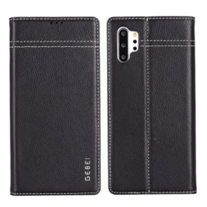For Galaxy Note 10 GEBEI Top-grain Leather Horizontal Flip Protective Case with Holder & Card Slots(Black) (GEBEI) (OEM)