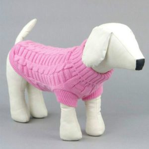 High-elastic Solid Color Dog Sweater Teddy Dog Clothes, Size:L(Pink) (OEM)