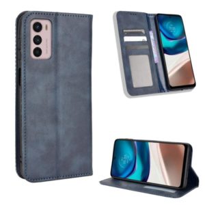 For Motorola Moto G42 Magnetic Buckle Retro Texture Leather Phone Case(Blue) (OEM)