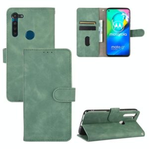 For Motorola Moto G8 Power(EU Version) Solid Color Skin Feel Magnetic Buckle Horizontal Flip Calf Texture PU Leather Case with Holder & Card Slots & Wallet(Green) (OEM)