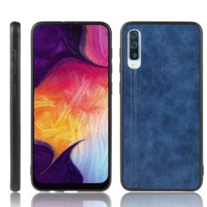 For Galaxy A70 Shockproof Sewing Cow Pattern Skin PC + PU + TPU Case(Blue) (OEM)