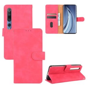 For Xiaomi Mi 10 Pro Solid Color Skin Feel Magnetic Buckle Horizontal Flip Calf Texture PU Leather Case with Holder & Card Slots & Wallet(Rose Red) (OEM)