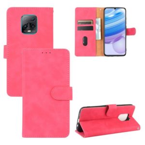 For Xiaomi Redmi 10X & 10X Pro 5G Solid Color Skin Feel Magnetic Buckle Horizontal Flip Calf Texture PU Leather Case with Holder & Card Slots & Wallet(Rose Red) (OEM)