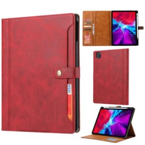Calf Texture Double Fold Clasp Horizontal Flip Leather Case with Photo Frame & Holder & Card Slots & Wallet For iPad Air 2022 / 2020 10.9(Red) (OEM)
