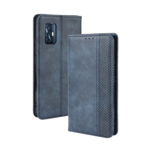 For vivo V17 (India) Magnetic Buckle Retro Crazy Horse Texture Horizontal Flip Leather Case with Holder & Card Slots & Photo Frame(Blue) (OEM)