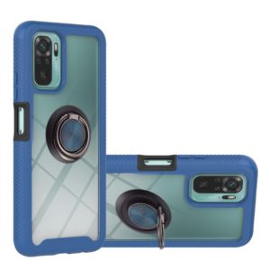 For Xiaomi Redmi Note 10 Starry Sky Solid Color Series Shockproof PC + TPU Protective Case with Ring Holder & Magnetic Function(Blue) (OEM)
