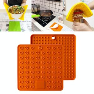 Silicone Multifunctional Anti-burning Insulation Mat Antifouling Drain Pad (Orange) (OEM)