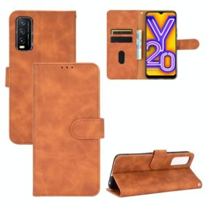 For Vivo Y20 / Y20i (Indian) Solid Color Skin Feel Magnetic Buckle Horizontal Flip Calf Texture PU Leather Case with Holder & Card Slots & Wallet(Brown) (OEM)