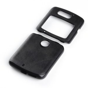 For Motorola Moto Razr 5G Two-color Cowhide Texture Top-grain Leather Shockproof Protective Case(Black) (OEM)