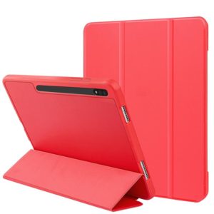 For Samsung Galaxy Tab S8+ / X800 3-folding Honeycomb TPU Smart Leather Tablet Case(Red) (OEM)