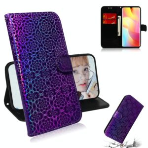 For Xiaomi Mi Note 10 Lite Solid Color Colorful Magnetic Buckle Horizontal Flip PU Leather Case with Holder & Card Slots & Wallet & Lanyard(Purple) (OEM)