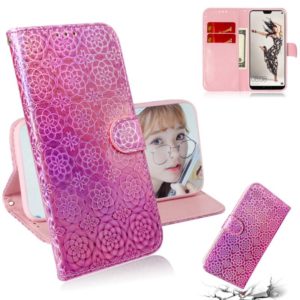 For Huawei P20 Pro Solid Color Colorful Magnetic Buckle Horizontal Flip PU Leather Case with Holder & Card Slots & Wallet & Lanyard(Pink) (OEM)