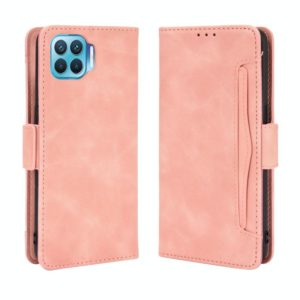 For OPPO F17 Pro / A93 / Reno4 Lite Wallet Style Skin Feel Calf Pattern Leather Case with Separate Card Slot(Pink) (OEM)