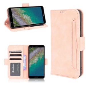 For Nokia C01 Plus Skin Feel Calf Pattern Horizontal Flip Leather Case with Holder & Card Slots & Photo Frame(Pink) (OEM)