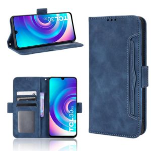 For TCL 30 5G / 30+ Skin Feel Calf Texture Card Slots Leather Phone Case(Blue) (OEM)