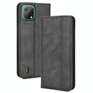For Blackview A55 Magnetic Buckle Retro Crazy Horse Leather Phone Case(Black) (OEM)