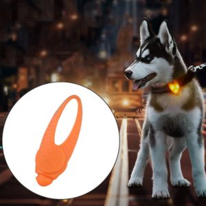 LED Night Light Pet Safety Collar Silicone Pendant (Orange) (OEM)