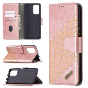 For Xiaomi Redmi Note 10 Pro Matching Color Crocodile Texture Horizontal Flip PU Leather Case with Wallet & Holder & Card Slots(Rose Gold) (OEM)