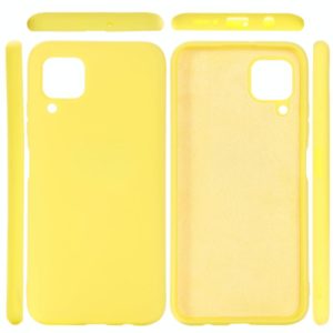 For Huawei Nova 6 SE Solid Color Liquid Silicone Dropproof Protective Case(Yellow) (OEM)