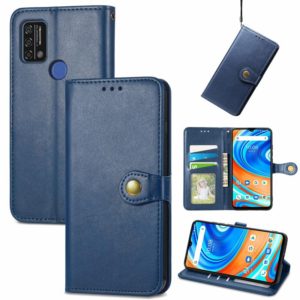 For UMIDIGI A9 Retro Solid Color Buckle Leather Phone Case(Blue) (OEM)