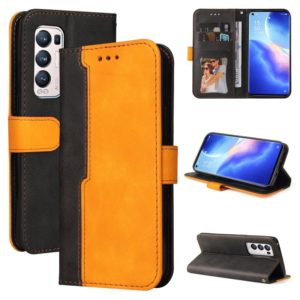 For OPPO Reno5 Pro+ 5G / Find X3 Neo Business Stitching-Color Horizontal Flip PU Leather Case with Holder & Card Slots & Photo Frame & Lanyard(Orange) (OEM)