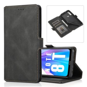 For Xiaomi Redmi Note 8T Retro Magnetic Closing Clasp Horizontal Flip Leather Case with Holder & Card Slots & Photo Frame & Wallet(Black) (OEM)