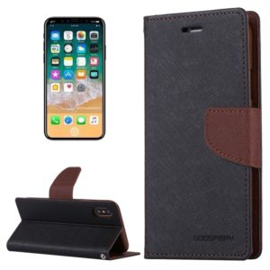 For iPhone X / XS GOOSPERY FANCY DIARY Cross Texture Horizontal Flip Leather Case with Card Slots & Wallet & Holder(Grey) (GOOSPERY) (OEM)