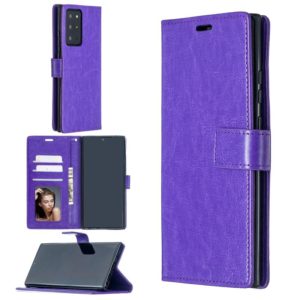 For Samsung Galaxy Note20 Ultra Crazy Horse Texture Horizontal Flip Leather Case with Holder & Card Slots & Wallet & Photo Frame(Purple) (OEM)