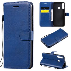 For Huawei P40 lite E / Y7p / Honor 9C Solid Color Horizontal Flip Protective Leather Case with Holder & Card Slots & Wallet & Lanyard(Blue) (OEM)