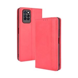 For Infinix Note 10 Pro / 10 Pro NFC Magnetic Buckle Retro Crazy Horse Texture Horizontal Flip Leather Case with Holder & Card Slots & Photo Frame(Red) (OEM)