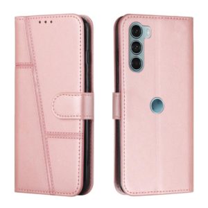 For Motorola Moto G200 5G / Edge S30 Stitching Calf Texture Buckle Leather Phone Case(Pink) (OEM)