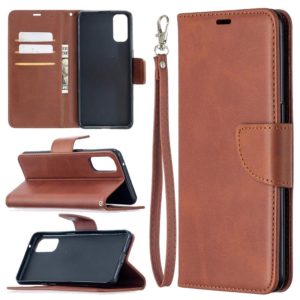 For OPPO Reno4 5G Retro Lambskin Texture Pure Color Horizontal Flip PU Leather Case with Holder & Card Slots & Wallet & Lanyard(Brown) (OEM)