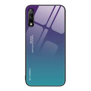 For Honor 9X Gradient Color Glass Phone Case(Aurora Blue) (OEM)