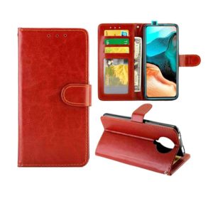 For Xiaomi Redmi K30 Pro Crazy Horse Texture Leather Horizontal Flip Protective Case with Holder & Card Slots & Wallet & Photo Frame(Brown) (OEM)
