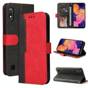 For Samsung Galaxy A10 / M10 Business Stitching-Color Horizontal Flip PU Leather Case with Holder & Card Slots & Photo Frame(Red) (OEM)