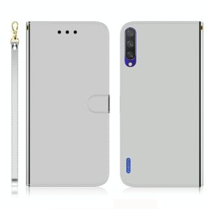 For Xiaomi Mi CC9e / A3 Imitated Mirror Surface Horizontal Flip Leather Case with Holder & Card Slots & Wallet & Lanyard(Silver) (OEM)