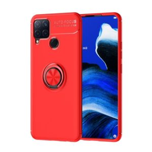For OPPO Realme C15 Metal Ring Holder 360 Degree Rotating TPU Case(Red+Red) (OEM)