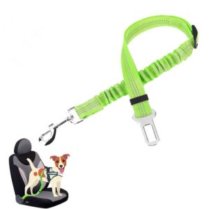 Pet Car Seat Belt Telescopic Reflective Safety Rope(Fluorescent Green) (OEM)