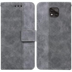For Motorola Moto G Power 2021 Geometric Embossed Leather Phone Case(Grey) (OEM)