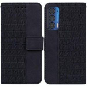 For Motorola Moto Edge 2021 Geometric Embossed Leather Phone Case(Black) (OEM)