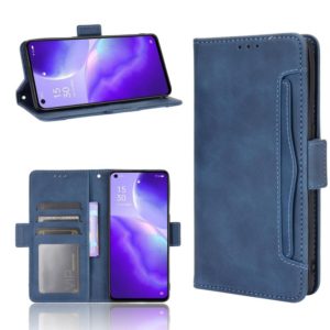 For OPPO Find X3 Lite / Reno5 5G Skin Feel Calf Pattern Horizontal Flip Leather Case with Holder & Card Slots & Photo Frame(Blue) (OEM)
