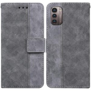 For Nokia G11 / G21 Geometric Embossed Leather Phone Case(Grey) (OEM)