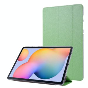 For Samsung Galaxy Tab S8+ / Tab S8 Plus / Tab S7 FE / Tab S7+ / T970 Silk Texture Three-fold Horizontal Flip Leather Case with Holder & Pen Slot(Green) (OEM)