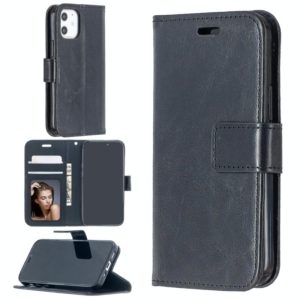 For iPhone 12 mini Crazy Horse Texture Horizontal Flip Leather Case with Holder & Card Slots & Wallet & Photo Frame(Black) (OEM)