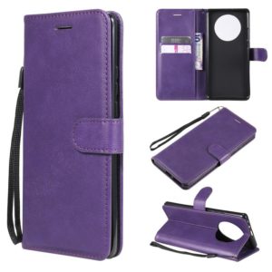 For Huawei Mate 40 Pro Solid Color Horizontal Flip Protective Leather Case with Holder & Card Slots & Wallet & Photo Frame & Lanyard(Purple) (OEM)