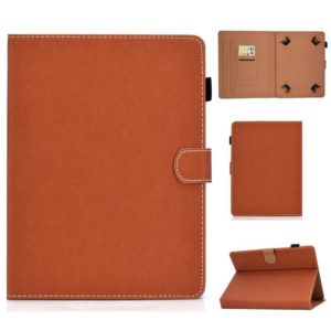 For 7 inch Solid Color Tablet PC Universal Magnetic Horizontal Flip Leather Case with Card Slots & Holder(Brown) (OEM)