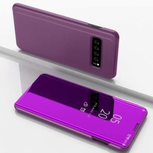 For LG V60 Plated Mirror Horizontal Flip Leather Case with Holder(Purple) (OEM)