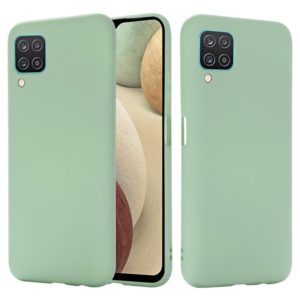 For Samsung Galaxy A12 Pure Color Liquid Silicone Shockproof Full Coverage Case(Green) (OEM)